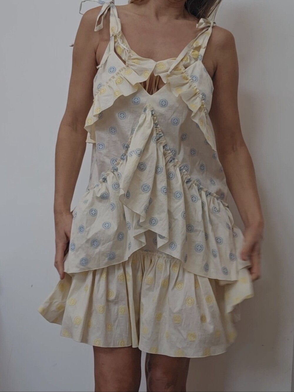 Nwot Nadya Dzyak Ukraine Runway Silk Taffeta Polka Dot Abstract Zimmerman Dress - Picture 9 of 11